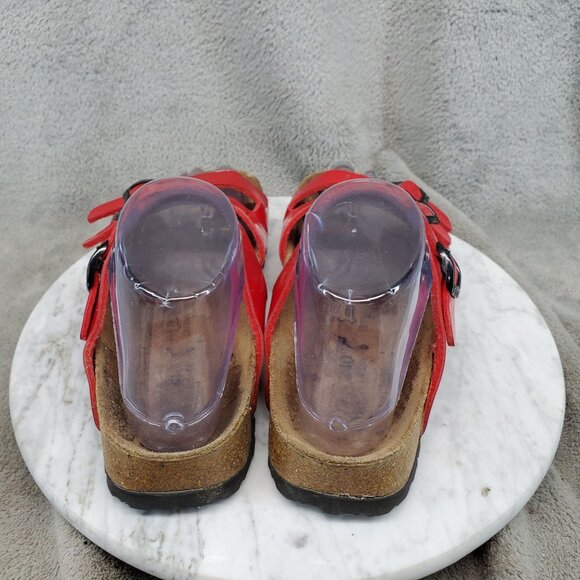 Birkenstock Shoes Womens EU 37 US 6-6.5 Red Leather Birkis Florida Sandals *Read - Picture 5 of 12